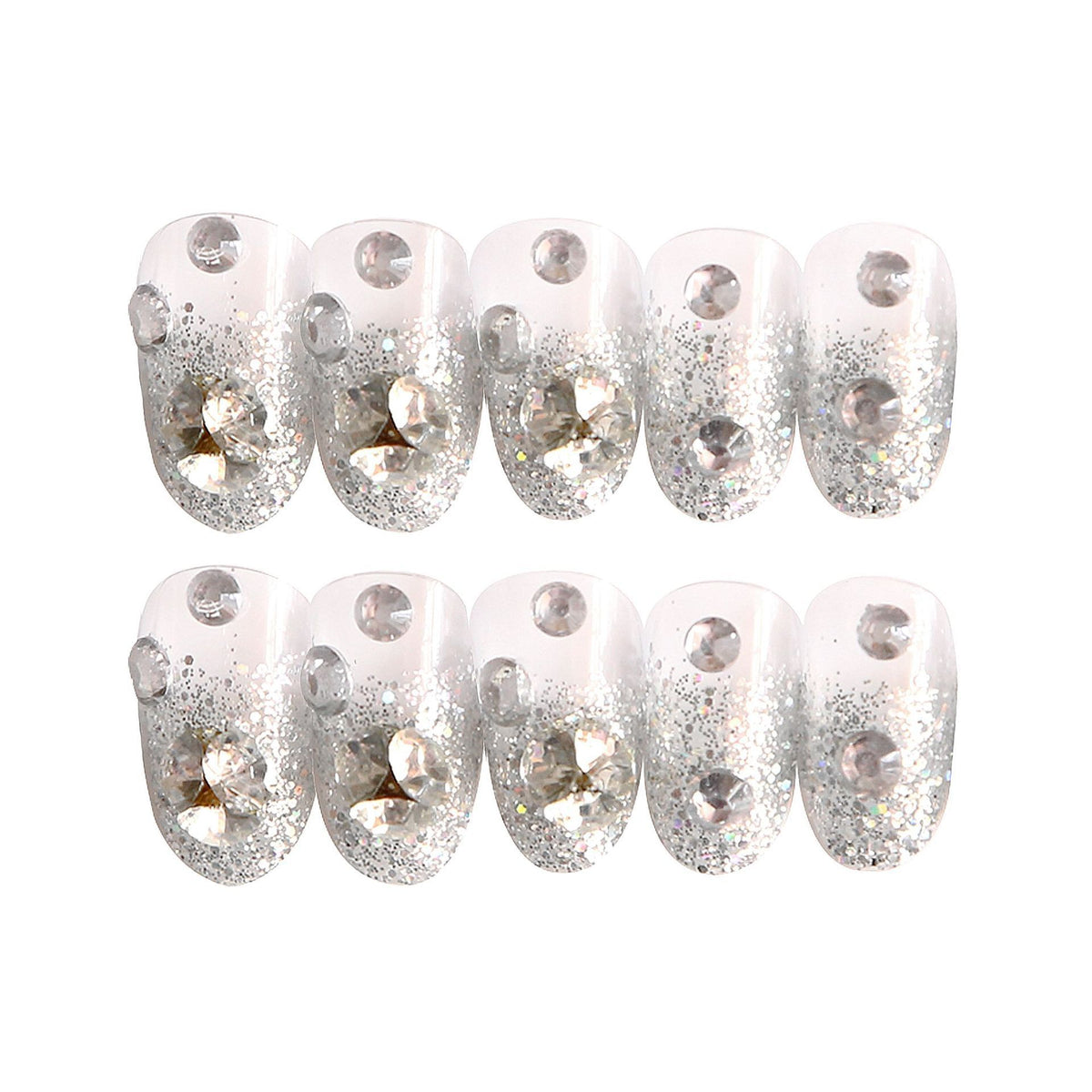 Glitzerndes kunsthandwerkliches Press-On-Nagelset Brehn