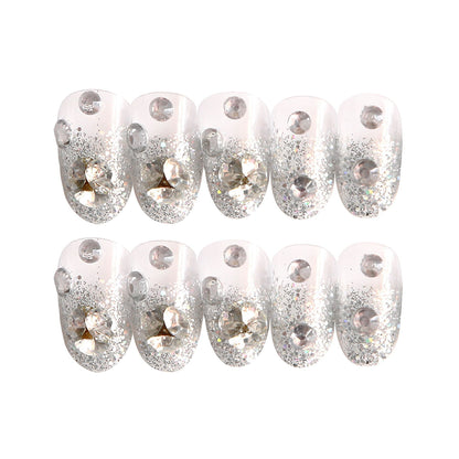 Glitzerndes kunsthandwerkliches Press-On-Nagelset Brehn