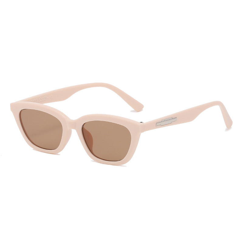 Damen modische Cat-Eye Sonnenbrille mit transparentem Rahmen und verspiegelten Gläsern Brehn