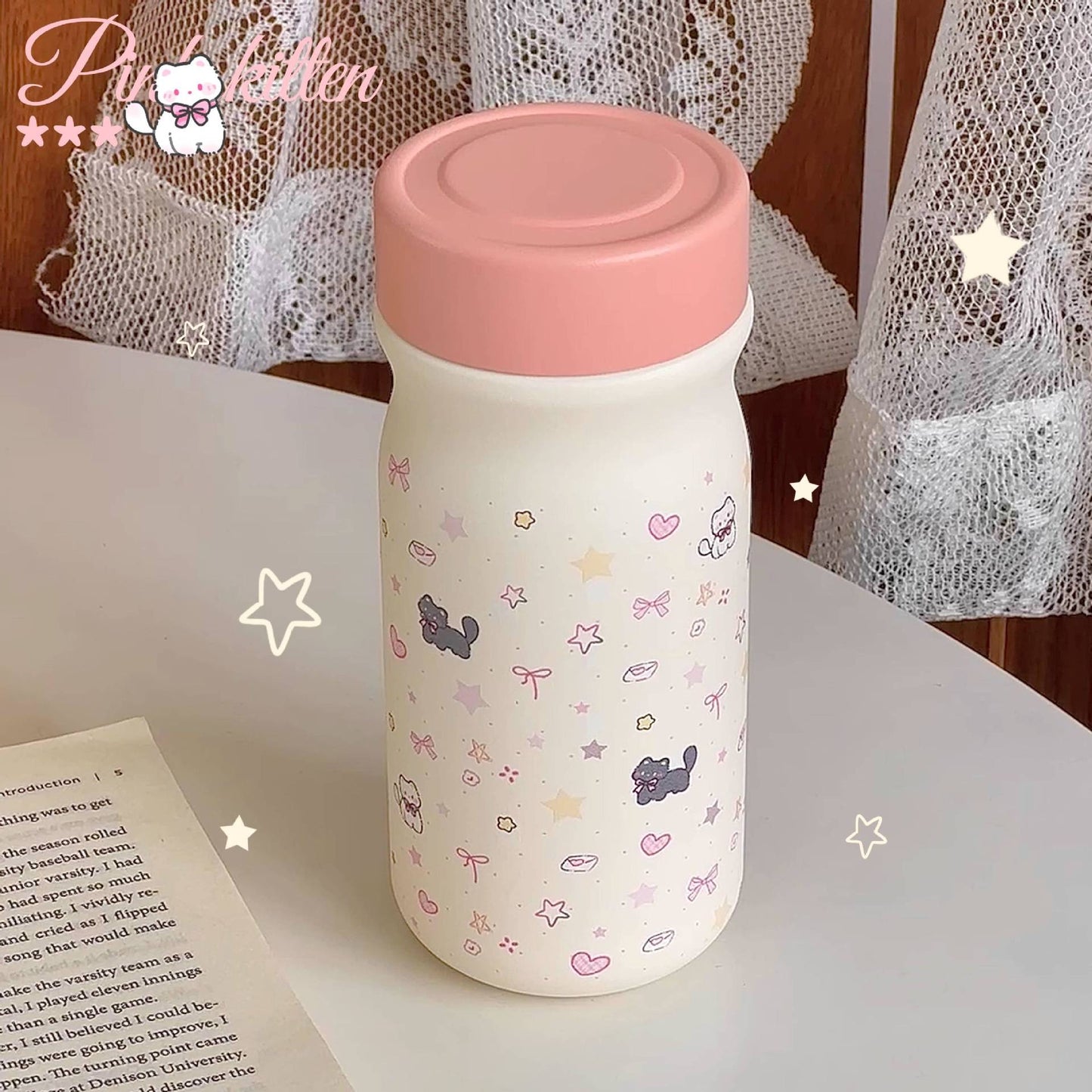 Damen Isolier-Trinkflasche mit niedlichem Hundemotiv Brehn