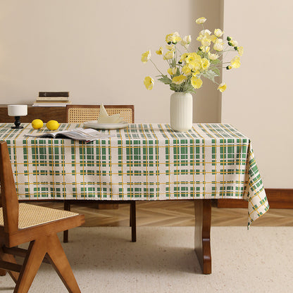 Rechteckige beschichtete Tischdecke mit kariertem Plaid‑Muster und wasserabweisender Oberfläche Brehn