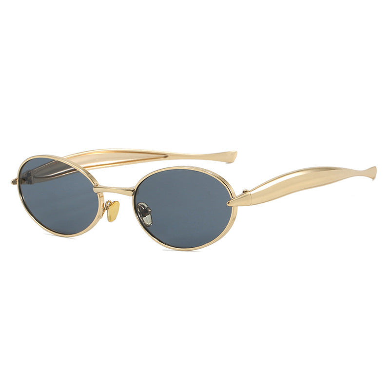Damen modische Sonnenbrille mit ovalem Rahmen und funkelnden Details Brehn