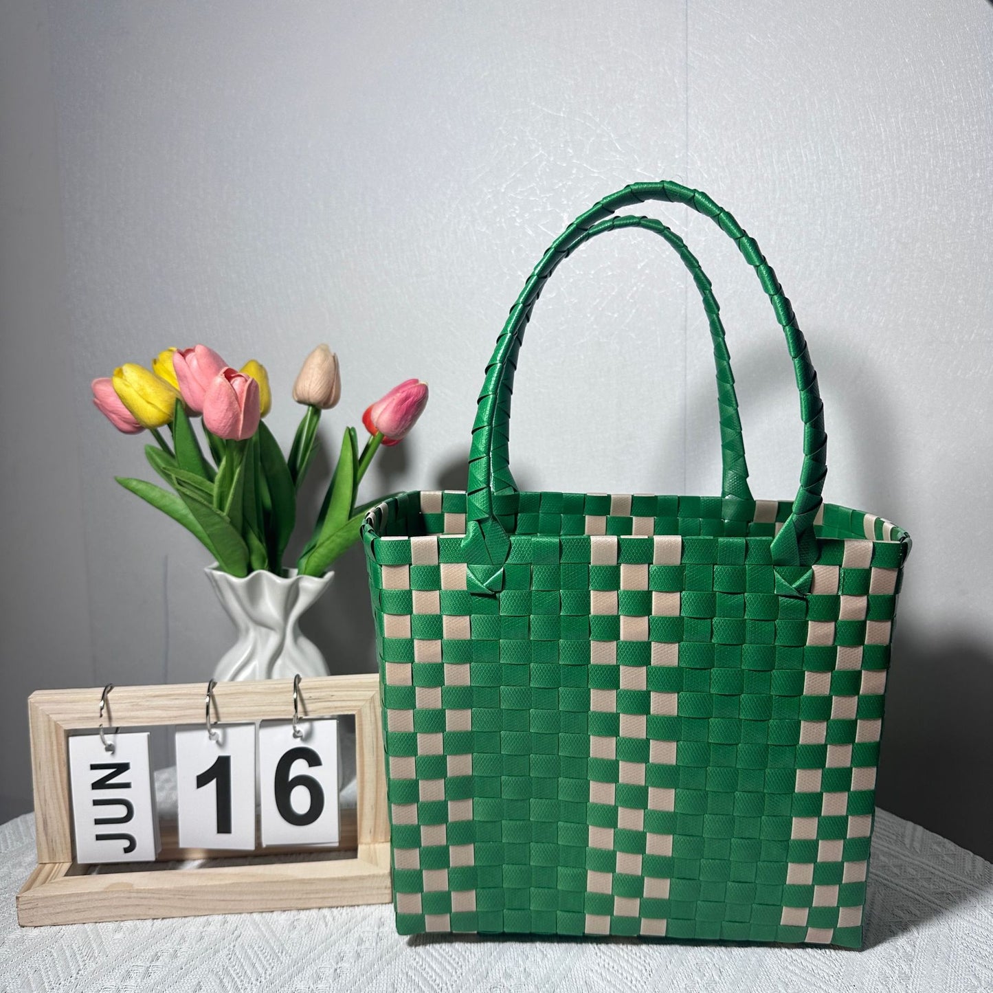 Geflochtene Handtasche mit Stabilen Griffen Brehn