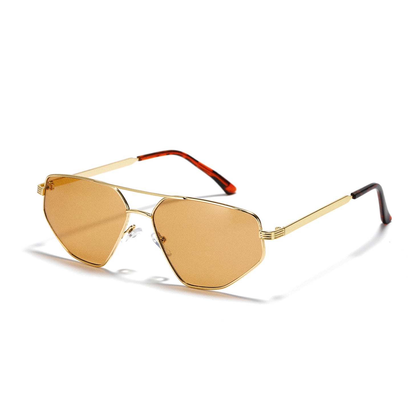 Damen geometrische Sonnenbrille mit elegantem Metallrahmen Brehn