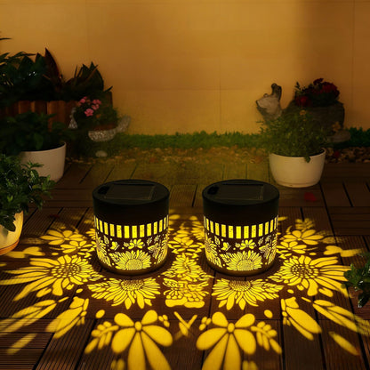 Solarprojektionsgartenlicht mit dekorativem Blumenmuster und Dämmerungs-zu-Dawn-Sensor Brehn