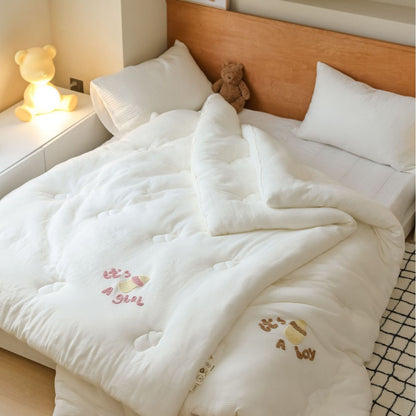 Baumwolle Baby Mädchen Bestickte Steppbett Futon Bettdecke