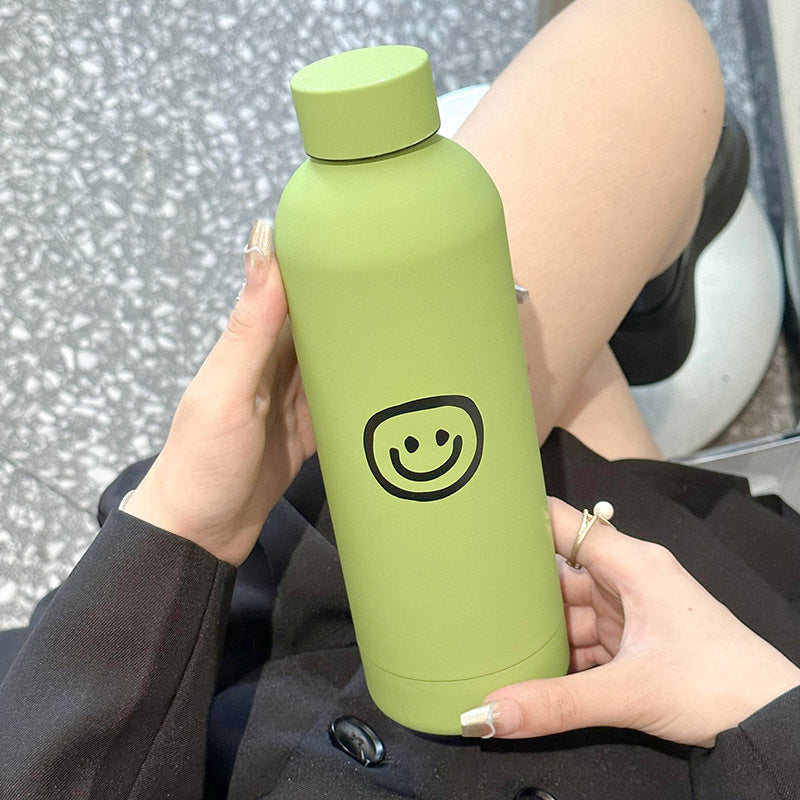 Damen Isolierte Trinkflasche mit lustigem Emoji-Design Brehn