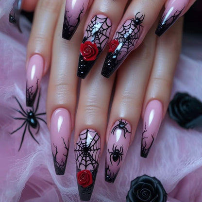 Gothic-inspirierte 3D Halloween-Nagelkunst-Erweiterungen Brehn