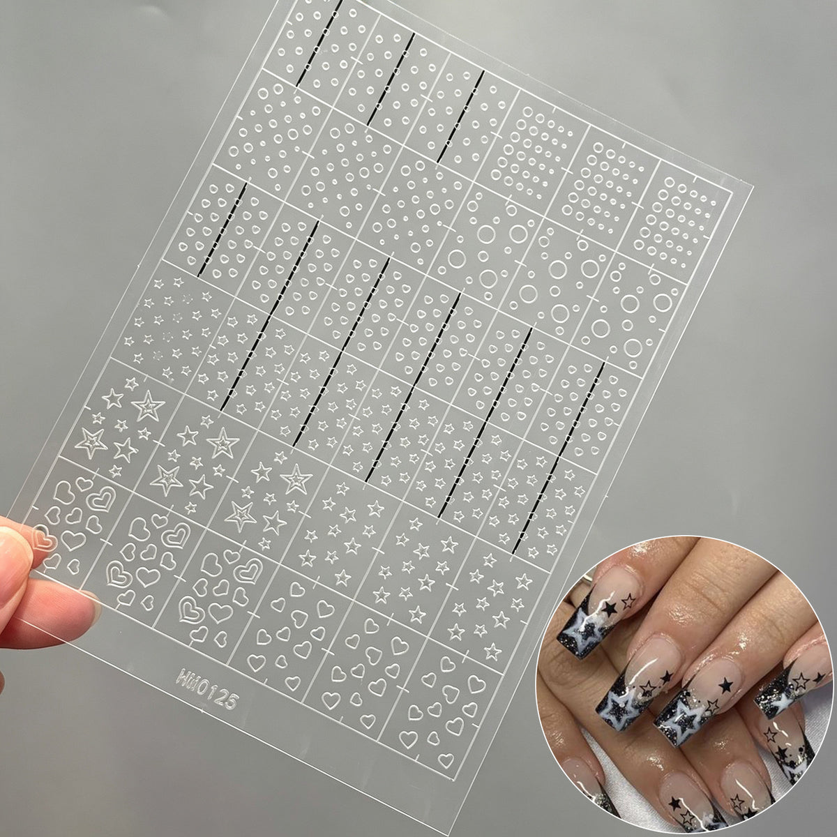 Schmetterlings-Nagelkunst-Schablonenblatt