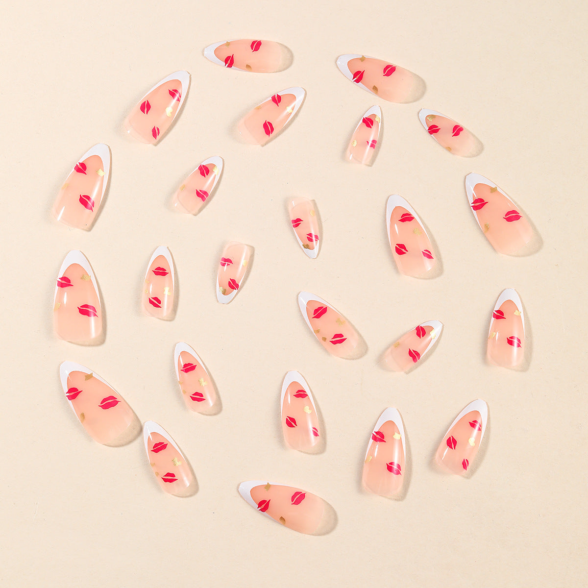 Elegante Kiss-Druck Französische Tipp Nail Art Extensions Brehn