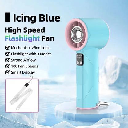 Damen Hochgeschwindigkeits-Handventilator mit integriertem LED-Licht Brehn