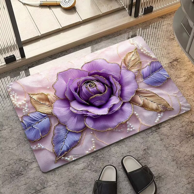 Luxuriöser Bestickter Floraler Teppich Brehn