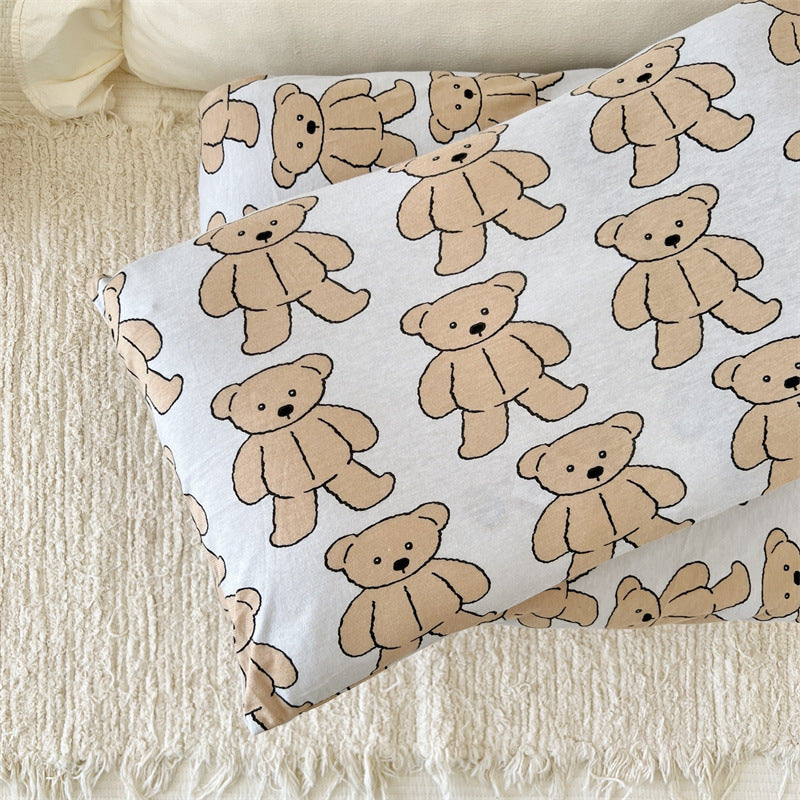 Unisex Baumwollkissenbezug mit fröhlichem Bären-Design Brehn