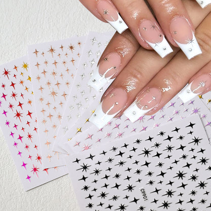 Gold Star Nail Art Dekorationsaufkleber