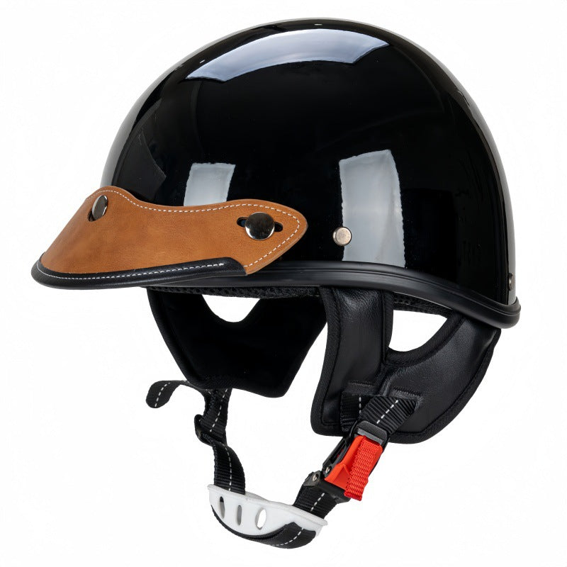 Klassischer Leder-Motorradhelm Brehn