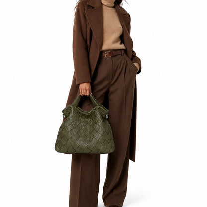 Handgefertigte Geflochtene Leder Hobo Tasche