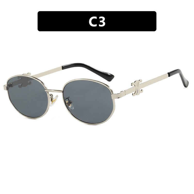 Damen stilvolle Designer Sonnenbrille mit elegantem Metallrahmen Brehn