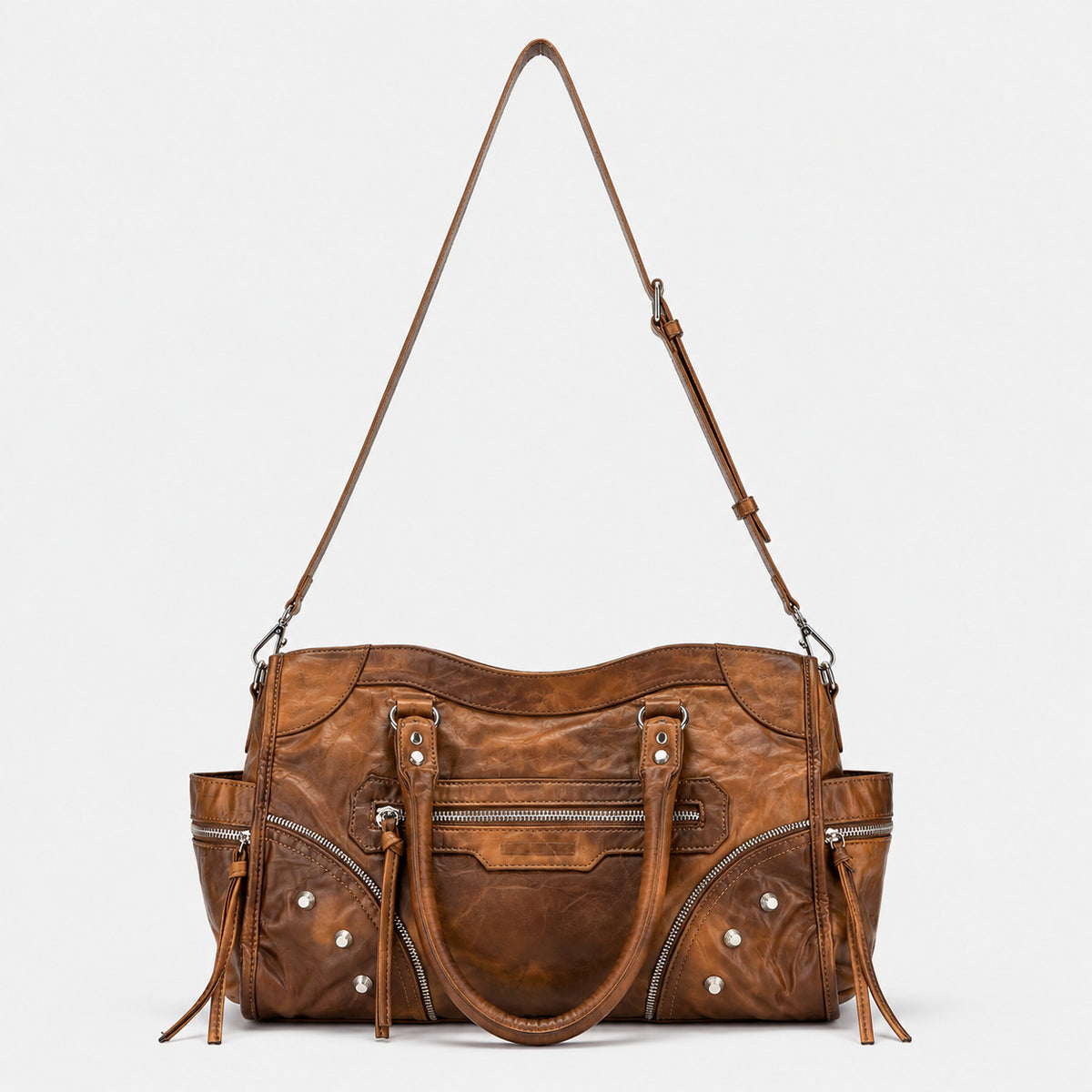 Multi-Pocket Vintage Leder Tasche