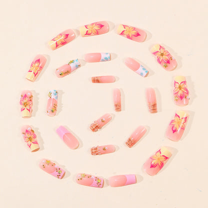 Luxuriöse florale Acryl-Nagelkunstverlängerungen Brehn