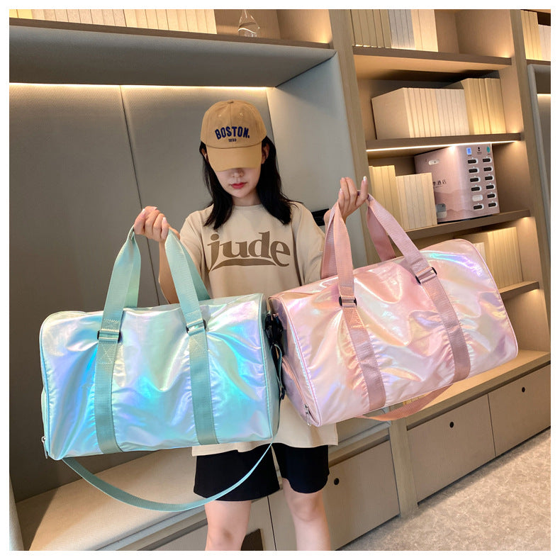 Iridescent Reis-Duffel Tasche