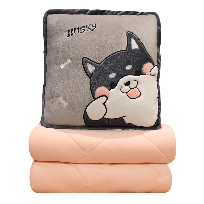 Plüsch Kissen mit niedlichem Husky-Motiv Brehn