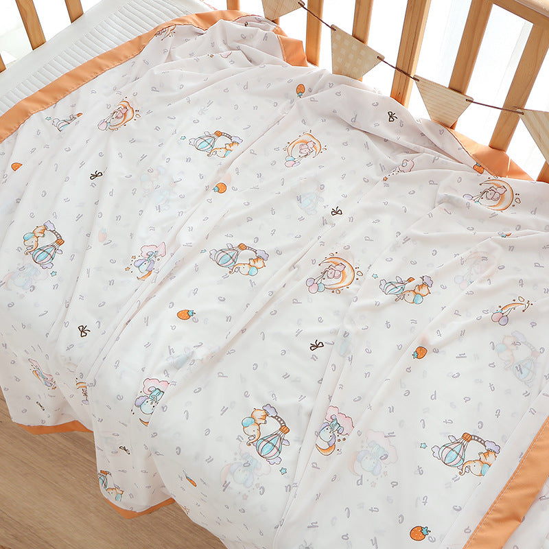 Unisex nan kuschelige Babybettdecke aus Baumwollmusselin mit atmungsaktiver Füllung und satiniertem Rand Brehn
