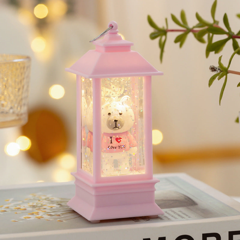 LED Dekorationslaterne mit Bärchen-Motiv