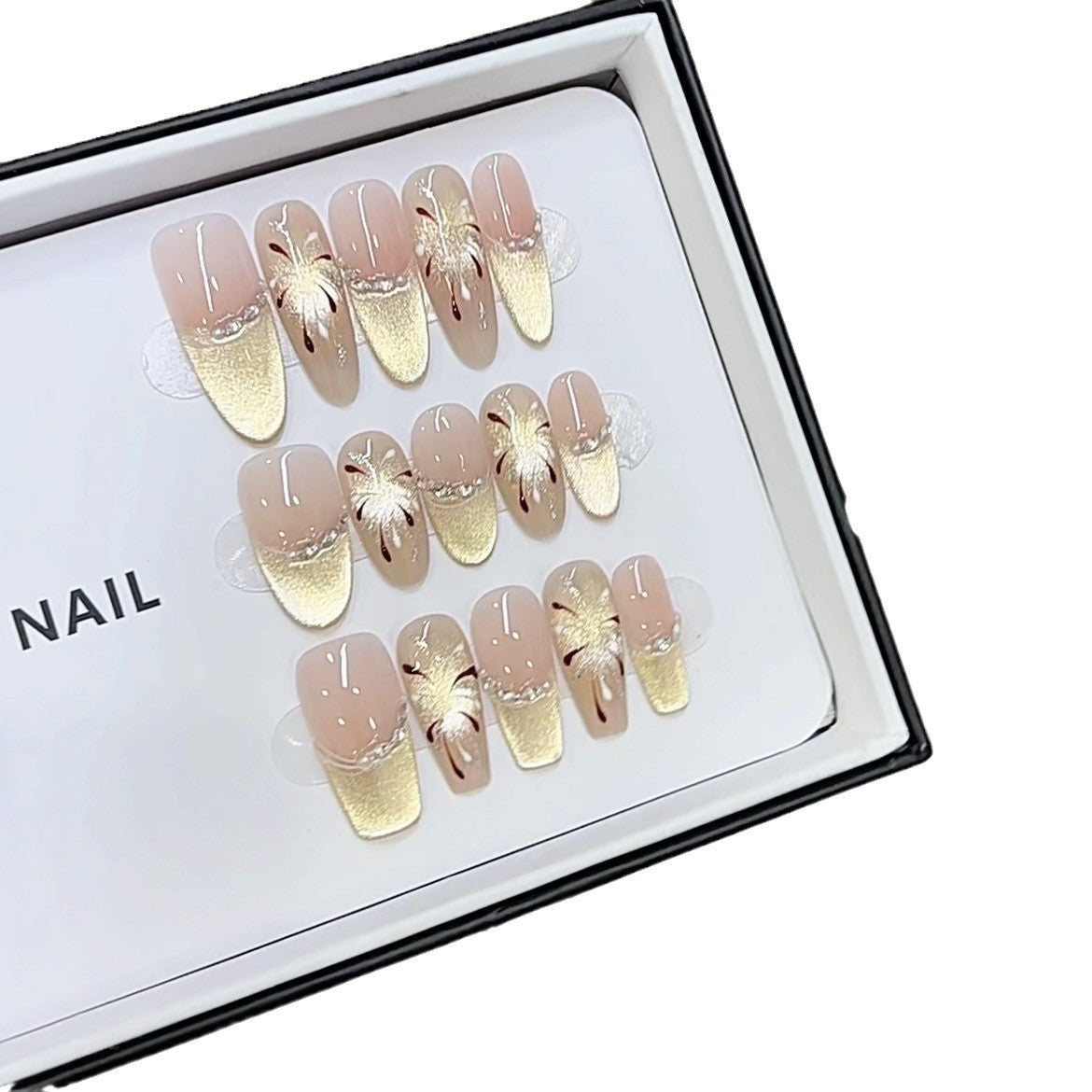 Künstlerisches florales Muster Press-On Nagelset Brehn