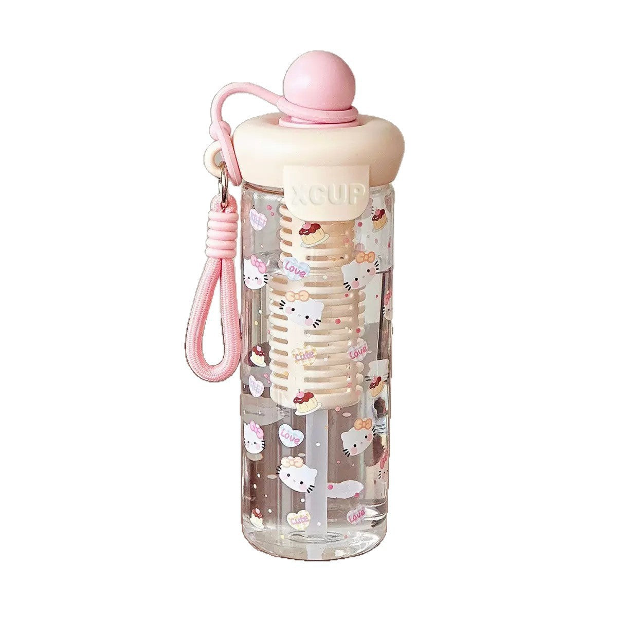Damen Wasserflasche mit fröhlichen Motiv- und Frucht-Infusionseinsatz Brehn