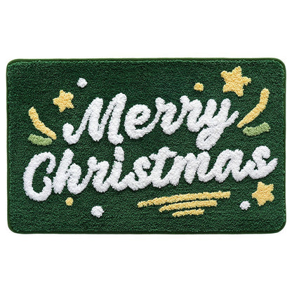 Weihnachtlich gestaltete Badmatte