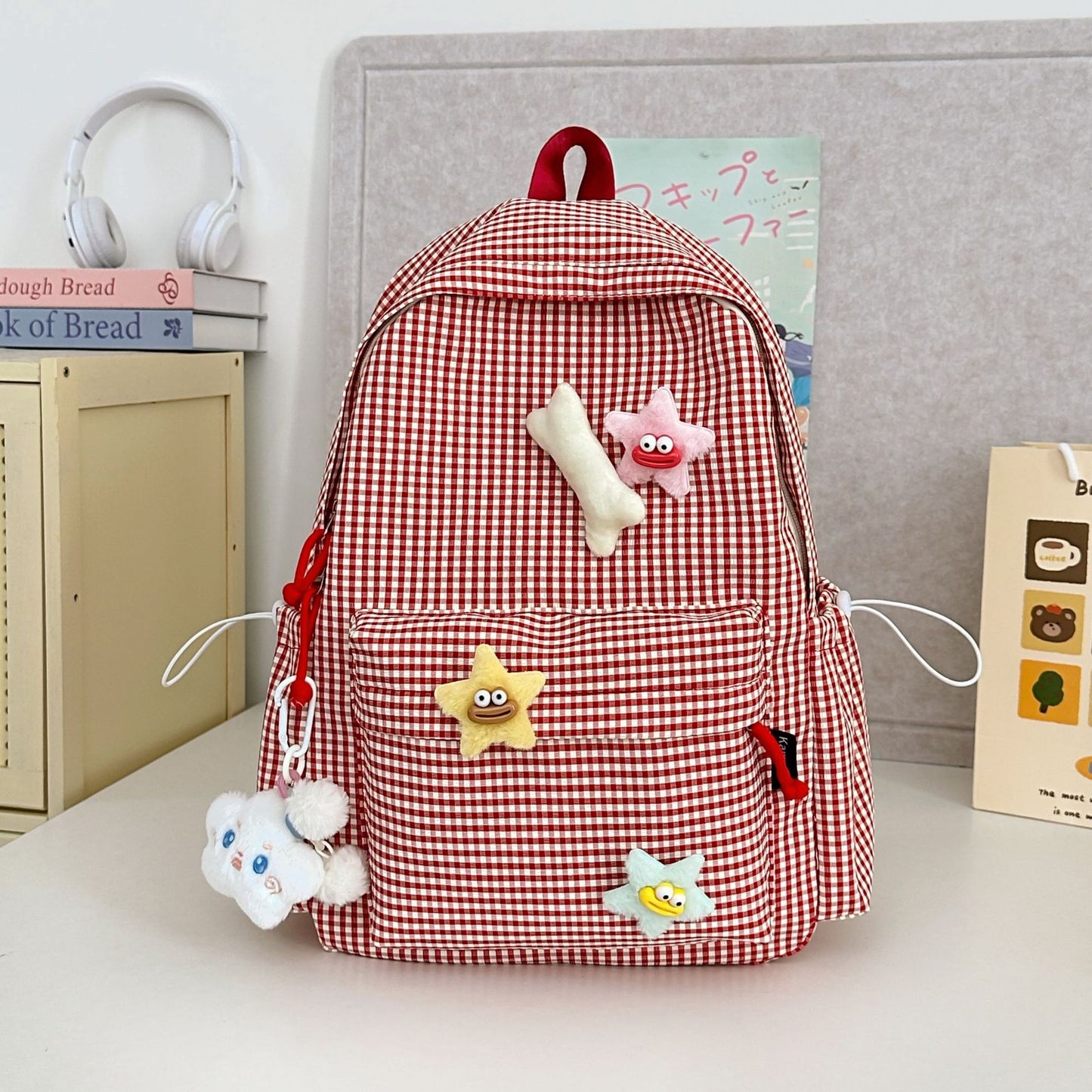 Vichy-Karo-Muster-Rucksack