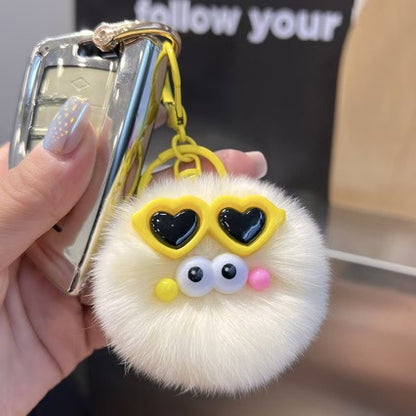 Süßer pelziger Pom Pom Schlüsselanhänger Brehn