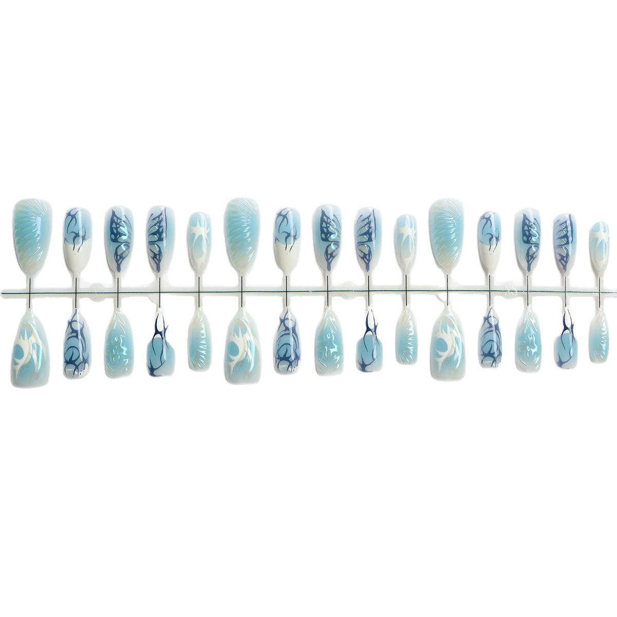 Dekoratives Press-On Nagelkunstset mit ozeanischen Designs Brehn
