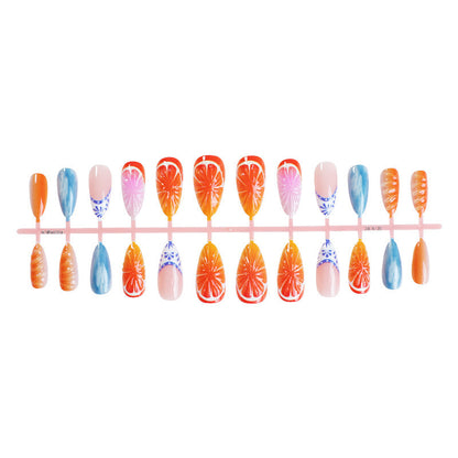 Kunstnagelset mit lebhaften Fruchtmotiven Brehn