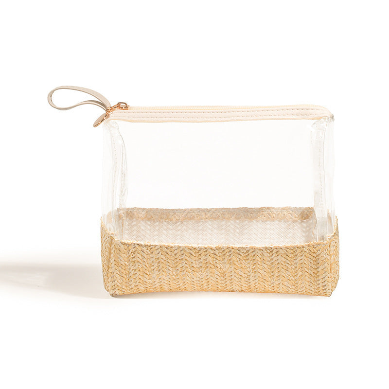 Kosmetiktasche Aus Transparentem Material mit Geflochtenem Boden Brehn