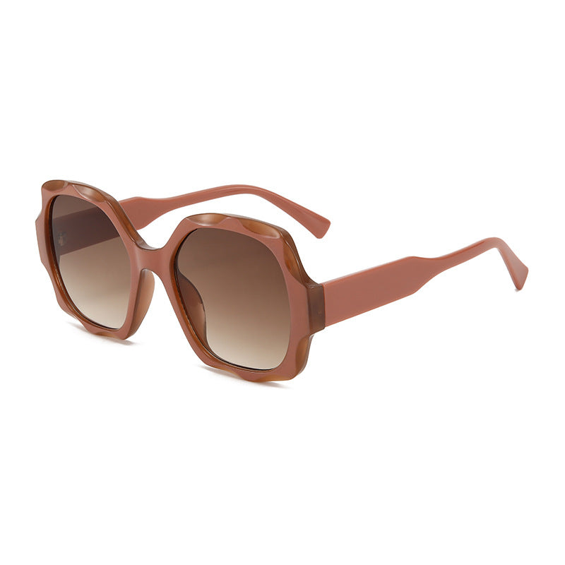 Damen Designer-Sonnenbrille mit innovativem, achteckigem Rahmen Brehn