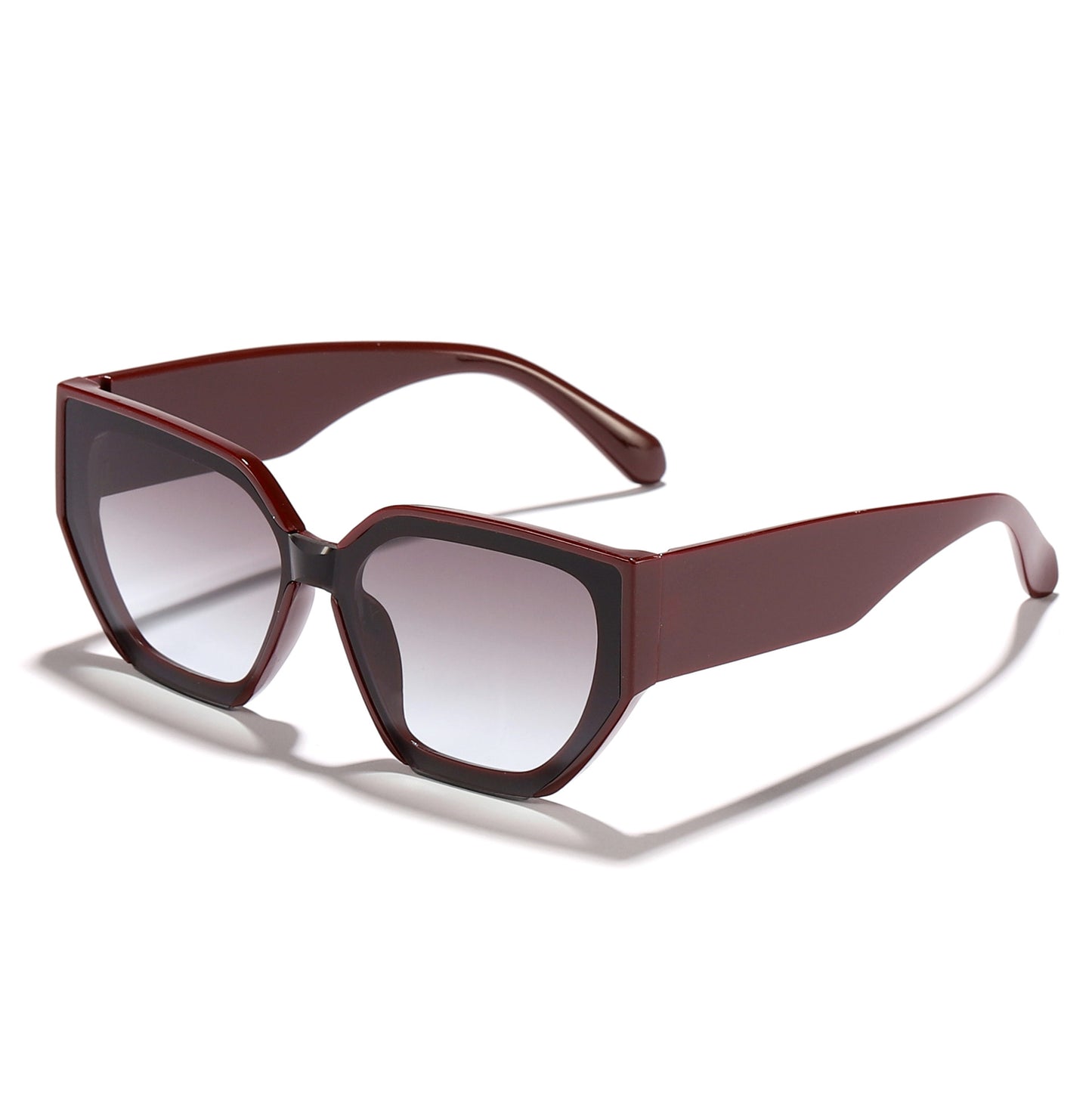 Damen modische oversized Sonnenbrille mit trendigem Hexagon-Design Brehn