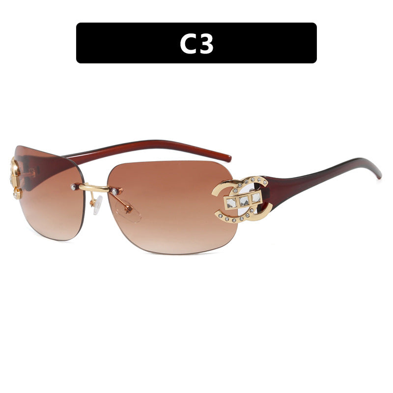 Damen modische Sonnenbrille mit luxuriösem Geometrie-Rahmen und schützendem UV-Filter Brehn