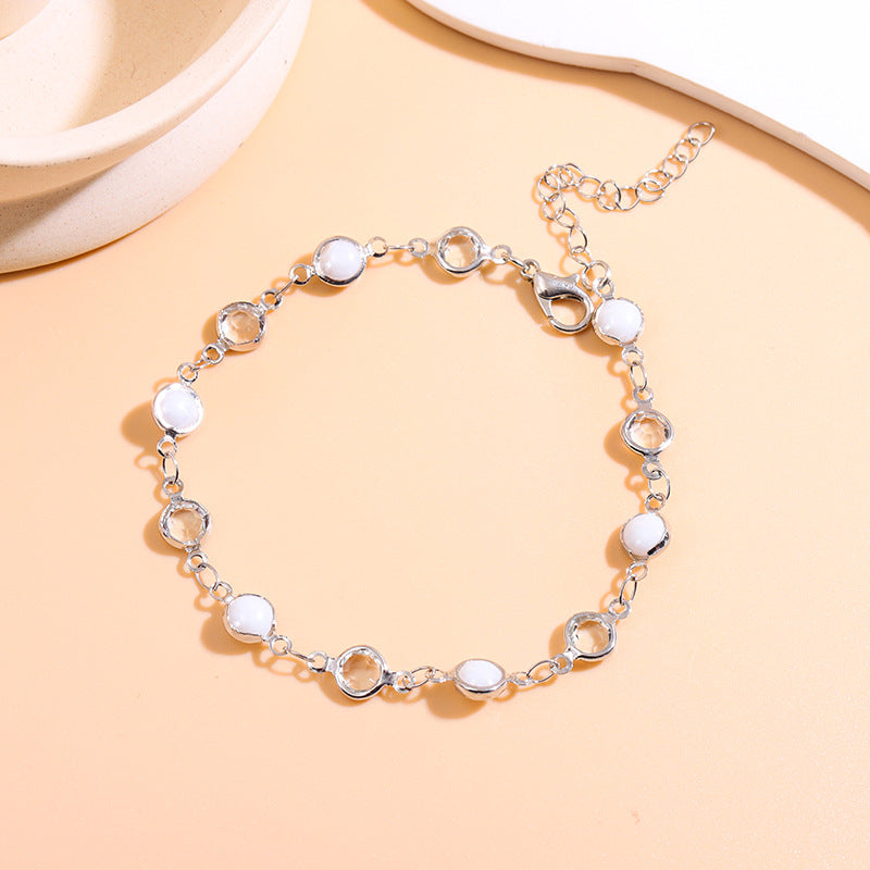 Elegante Perlen Charm Fußkettchen Brehn