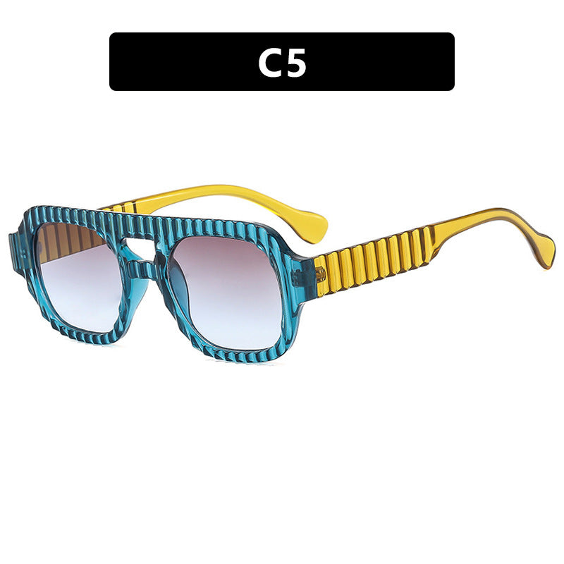 Damen geometrische Sonnenbrille mit raffiniertem Strukturdesign Brehn