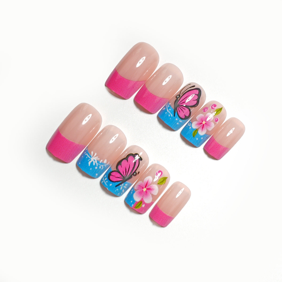 Dekorativer Press-On Nagelset