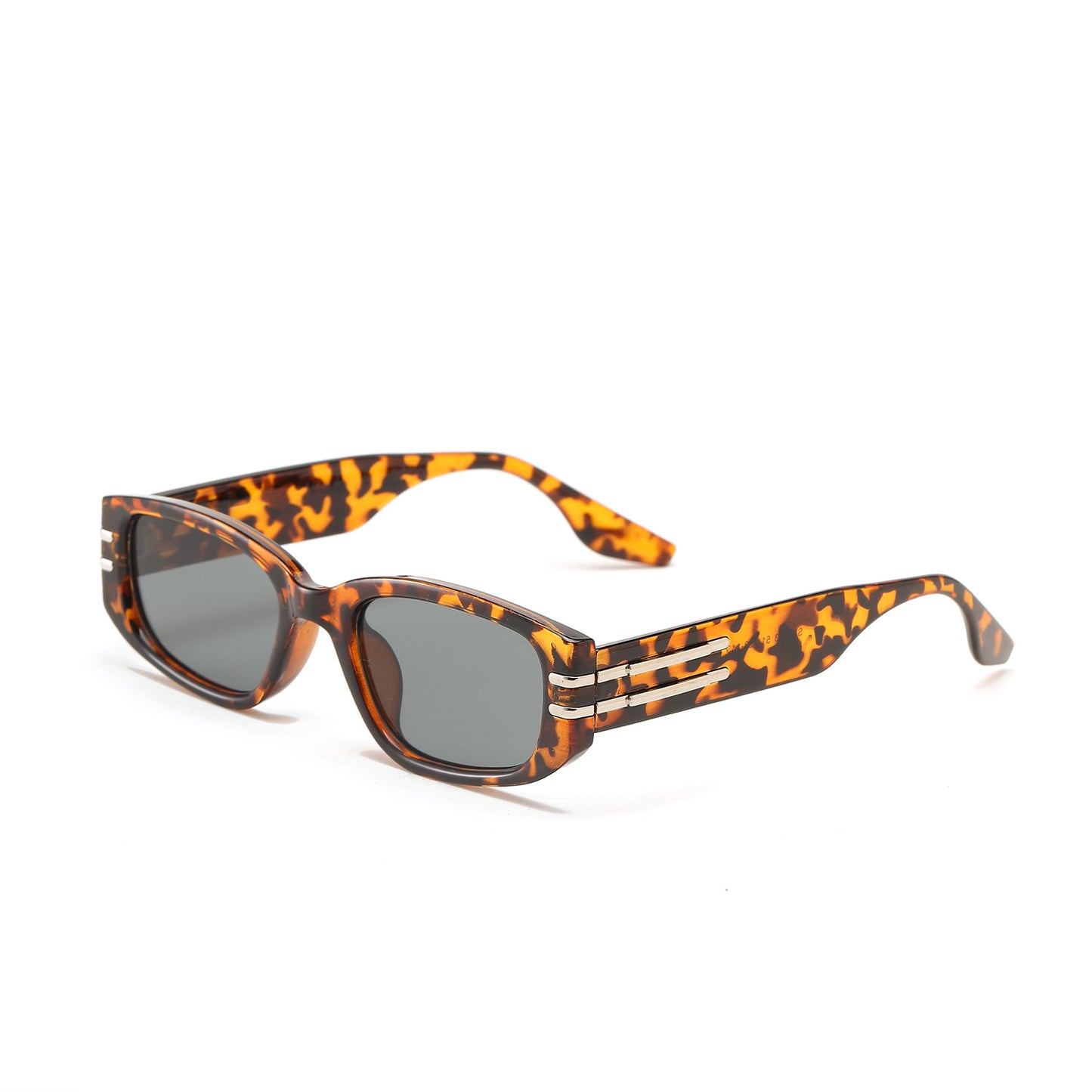 Damen modische rechteckige Sonnenbrille mit eleganten Metallakzenten Brehn