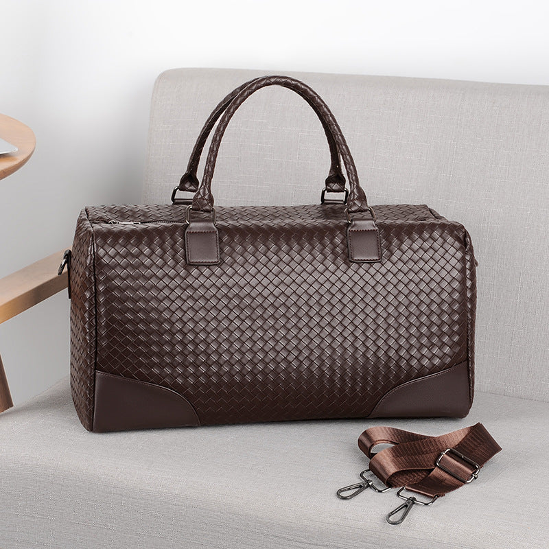 Woven Leather Travel Duffel Brehn
