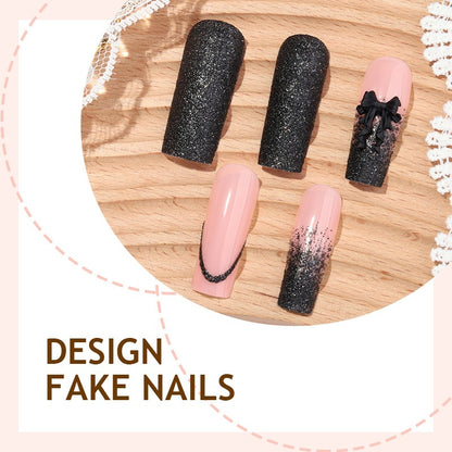 Kunstnagelset mit stilvollen Glitzer- und Ombre-Elementen Brehn