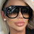 Damen oversized Sonnenbrille mit breitem Rahmen und hoher UV-Schutz Brehn