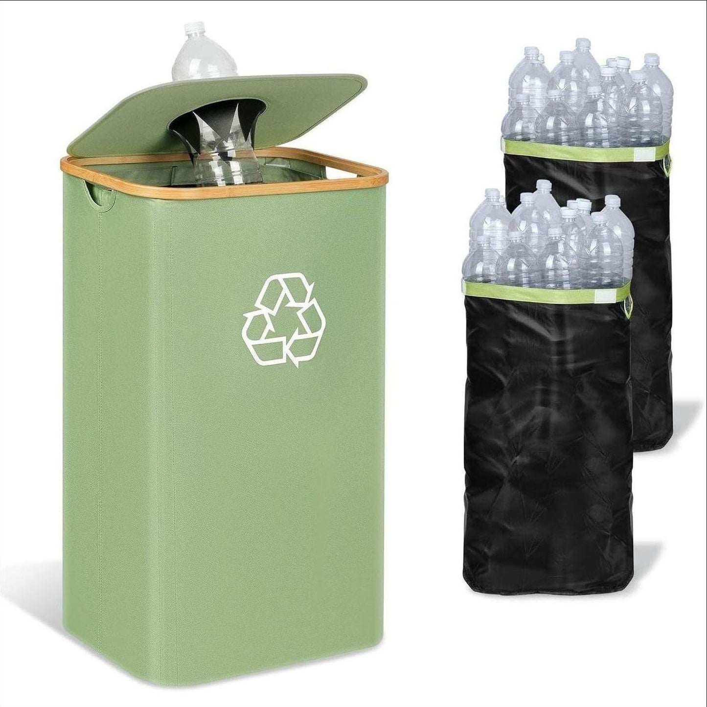 Eleganter Recyclingbehälter mit Abnehmbarem Deckel und Fächern Brehn