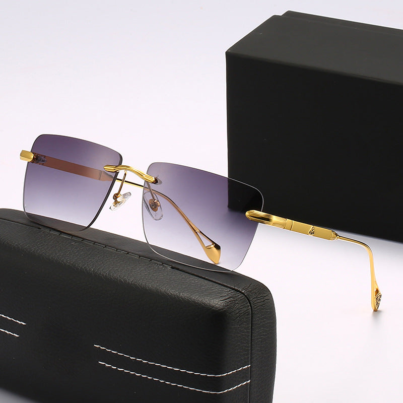 Damen modische quadratische Sonnenbrille mit luxuriösen Metall-Akzenten Brehn