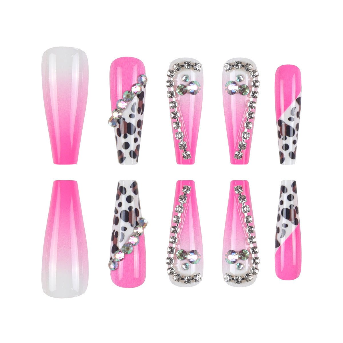 Glamorous Stiletto Press-On Nagelset mit Edelstein-Akzenten Brehn