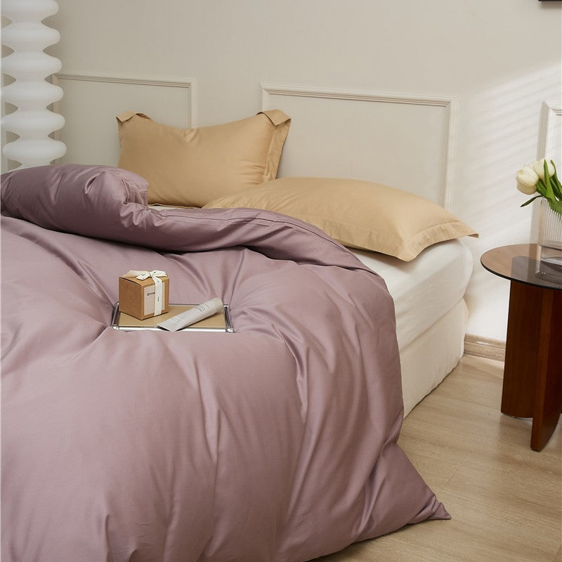 Baumwoll‑Renforcé Duvetbezug mit Soft‑Touch‑Finish und verdecktem Reißverschluss