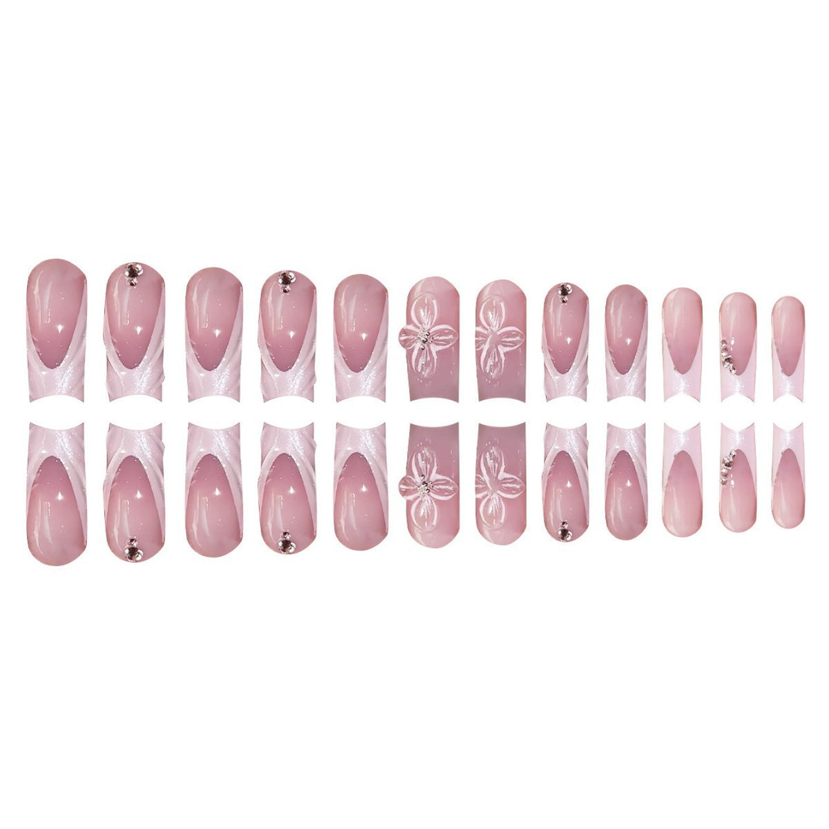 Elegante Blumen Press-On Nagelkunst Brehn